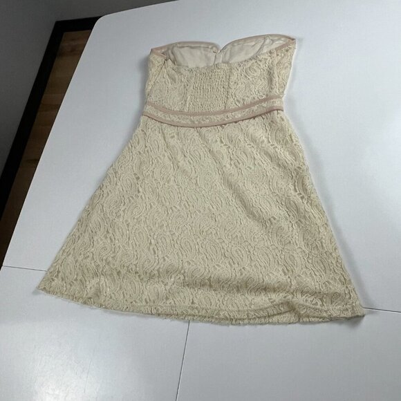 Pins and Needles strapless mini dress  lace cream size M - Picture 4 of 10